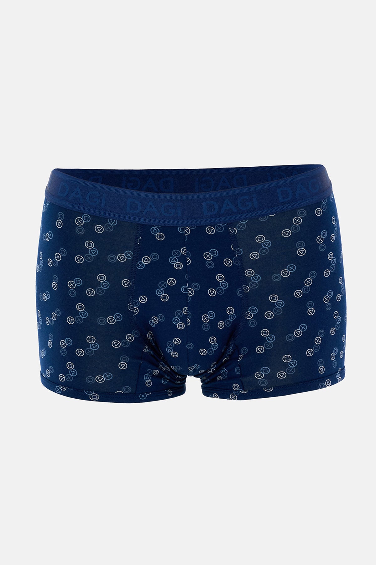 Lacivert-Mavi 3'lü Desenli Micro Modal Boxer