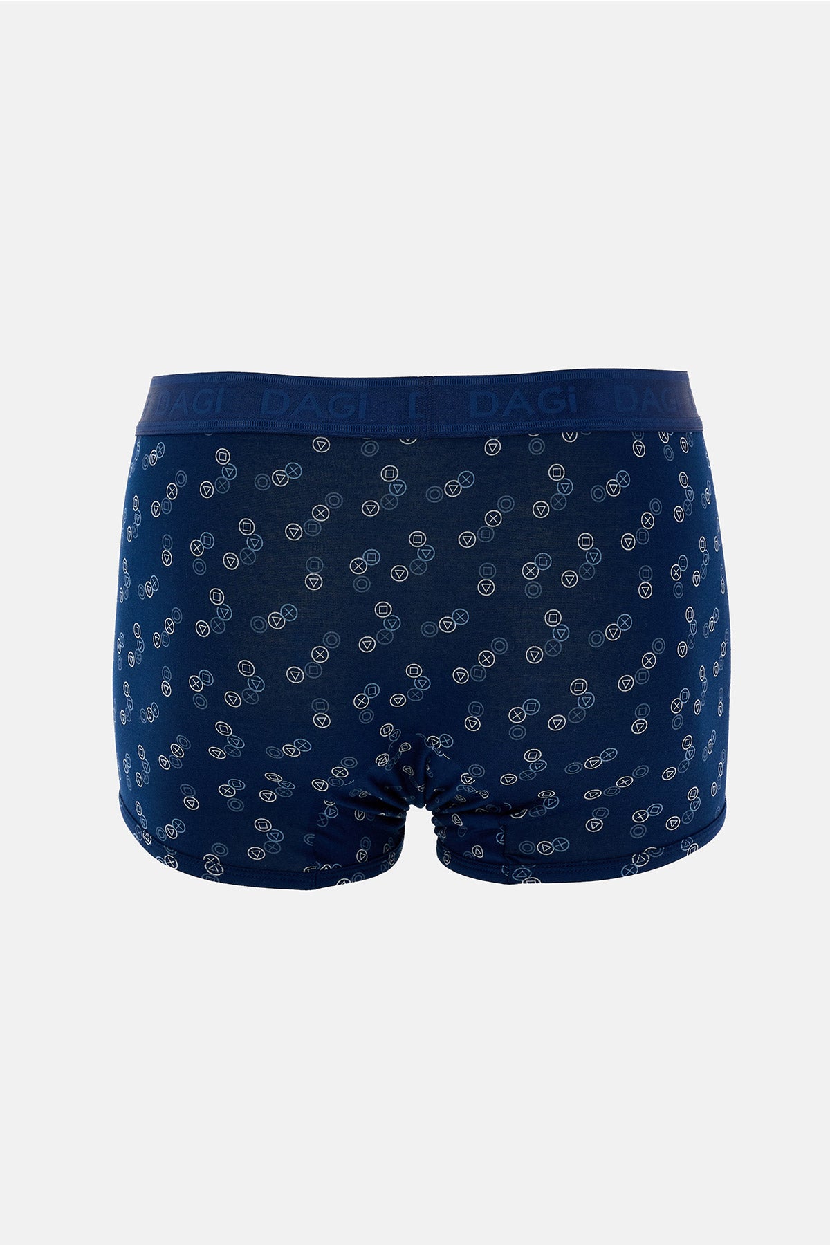 Lacivert-Mavi 3'lü Desenli Micro Modal Boxer