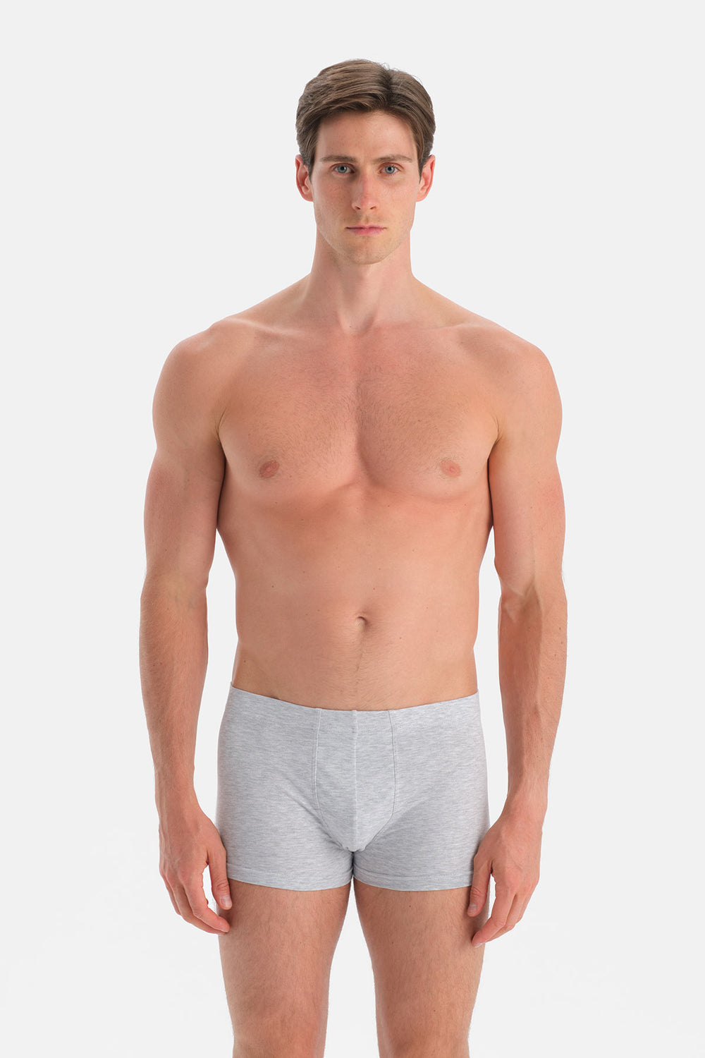 Beyaz-Gri 2'li Kumaş Kaplama Basic Boxer