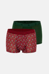 Kırmızı-Yeşil 4210 Desenli Micro Modal Boxer