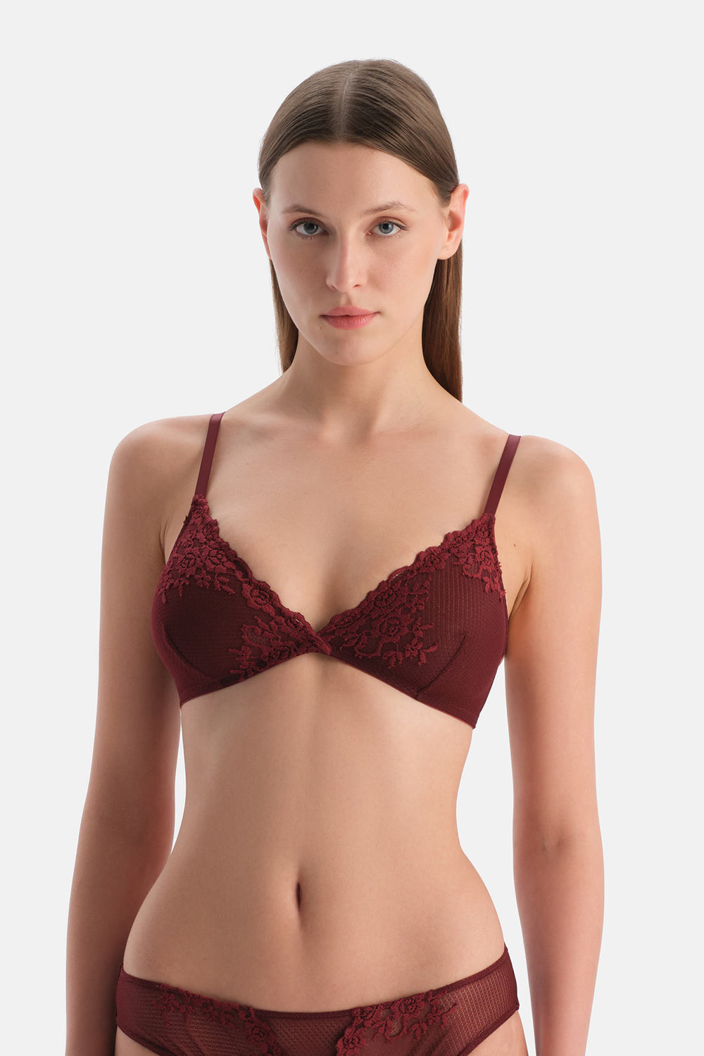 Bordo Dantelli Soft Sütyen