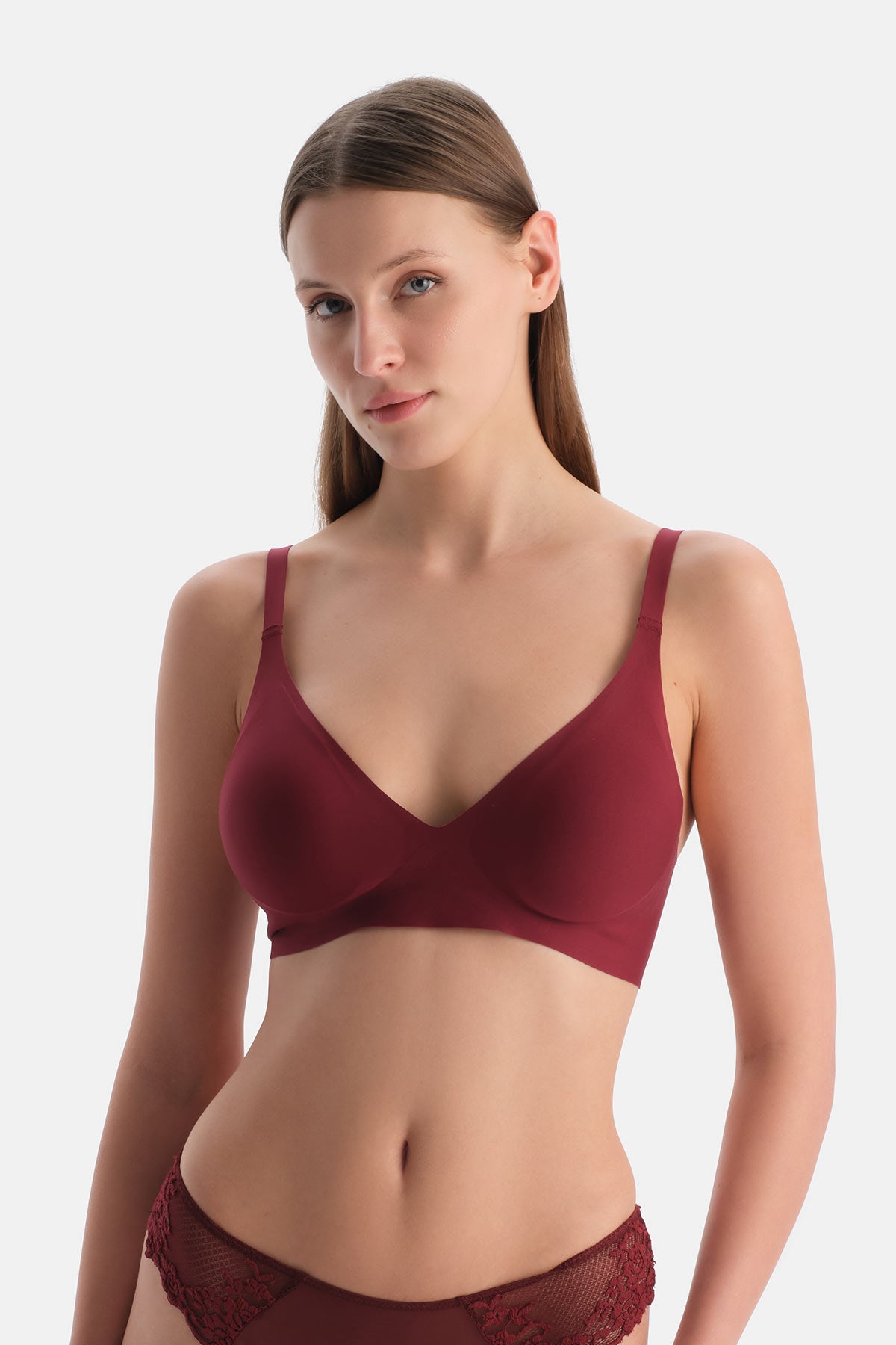 Bordo Suzie Balensiz Dikişsiz Sütyen
