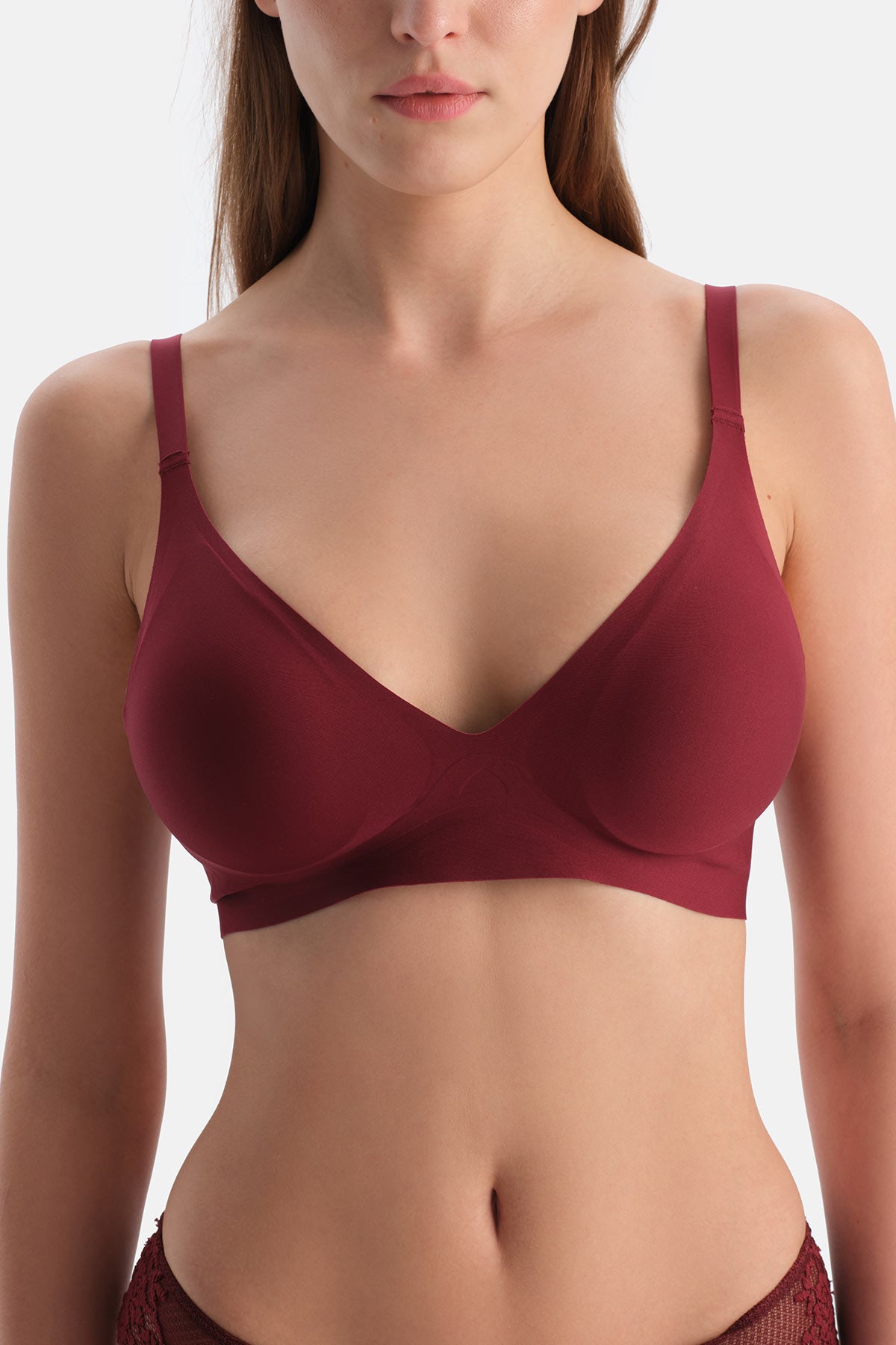 Bordo Suzie Balensiz Dikişsiz Sütyen