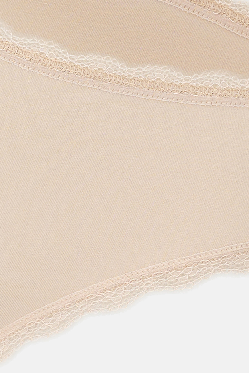 Ekru-Pudra-Vizon Kadın 3'lü Dantel Detaylı Düz Hipster Külot
