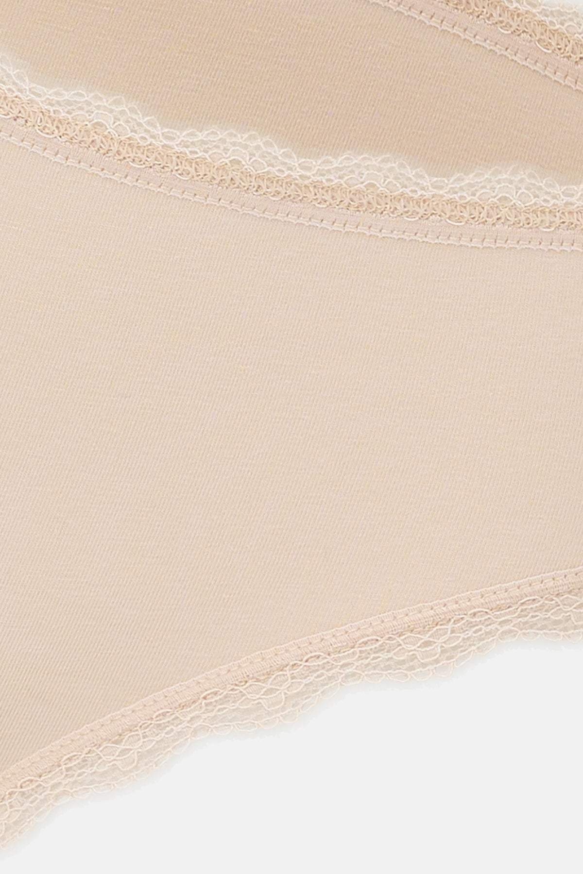 Ekru-Pudra-Vizon Kadın 3'lü Dantel Detaylı Düz Hipster Külot