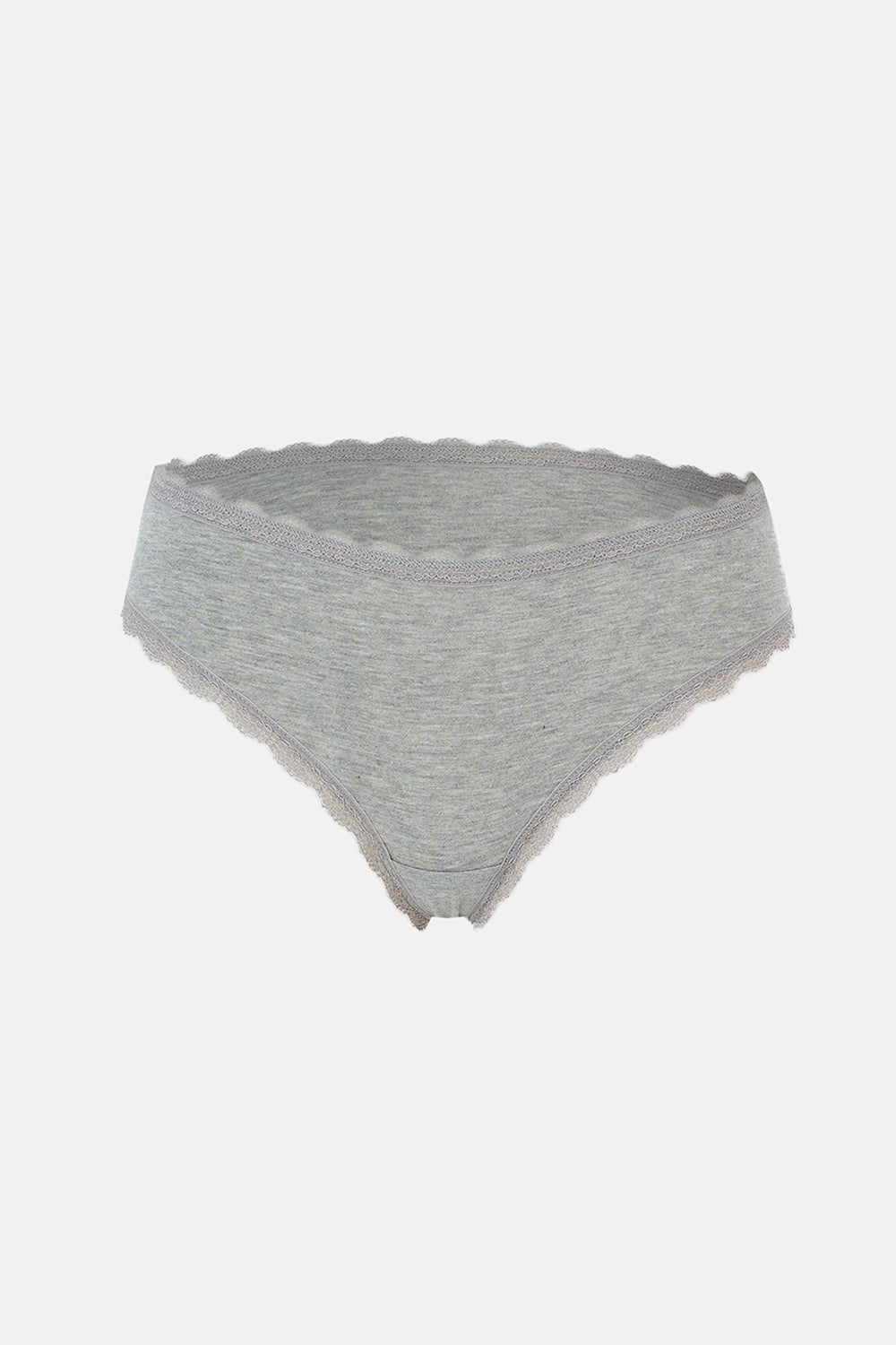 Açık Mavi-Gri Melanj-Mint Kadın 3'lü Dantel Detaylı Düz Hipster Külot