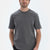 Koyu Gri Kısa Kollu Bisiklet Yaka Basıc Tişört