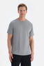 Gri Kısa Kollu Bisiklet Yaka Modal Tişört