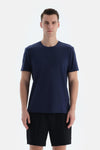 Lacivert Erkek Slogan Baskılı Modal Tişört