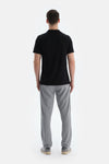 Siyah Erkek Modal Karışımlı Düğmeli Tişört