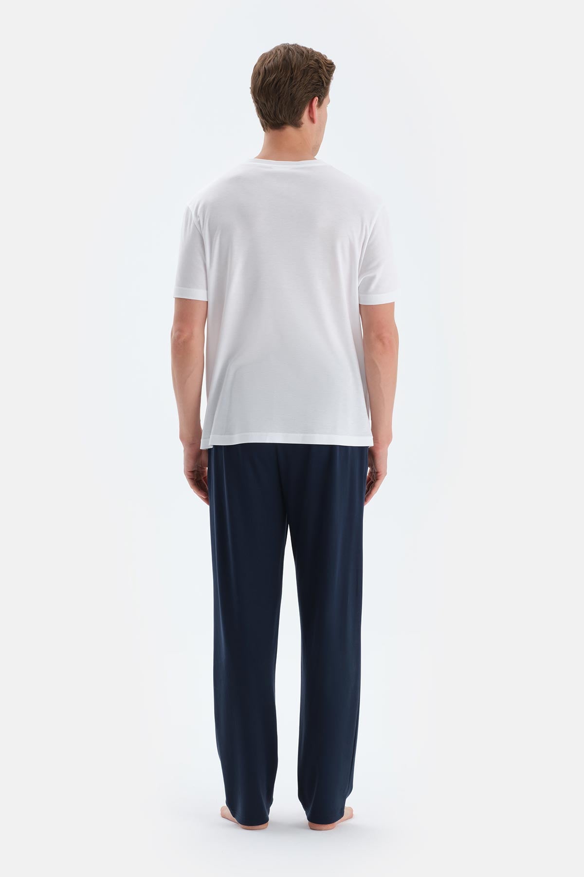 Navy MODAL PIQUE SHORTS WITH POCKETS