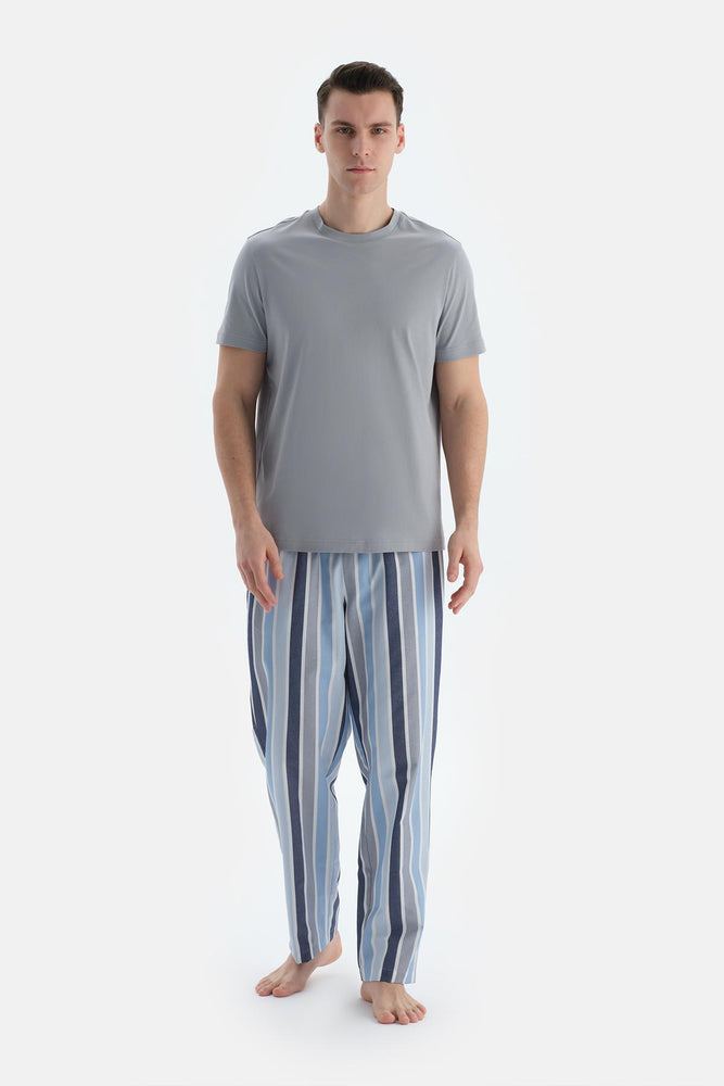 Multicolor Çizgili Dokuma Pantolon