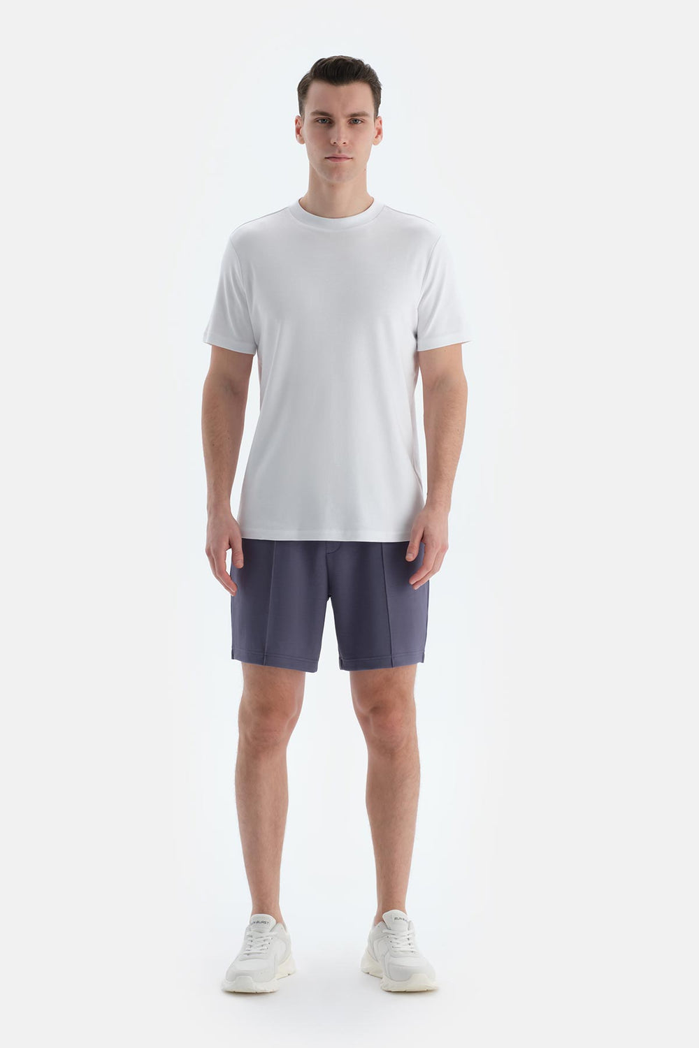 Indigo Nervür Detaylı Cepli Ve Kordonlu Şort