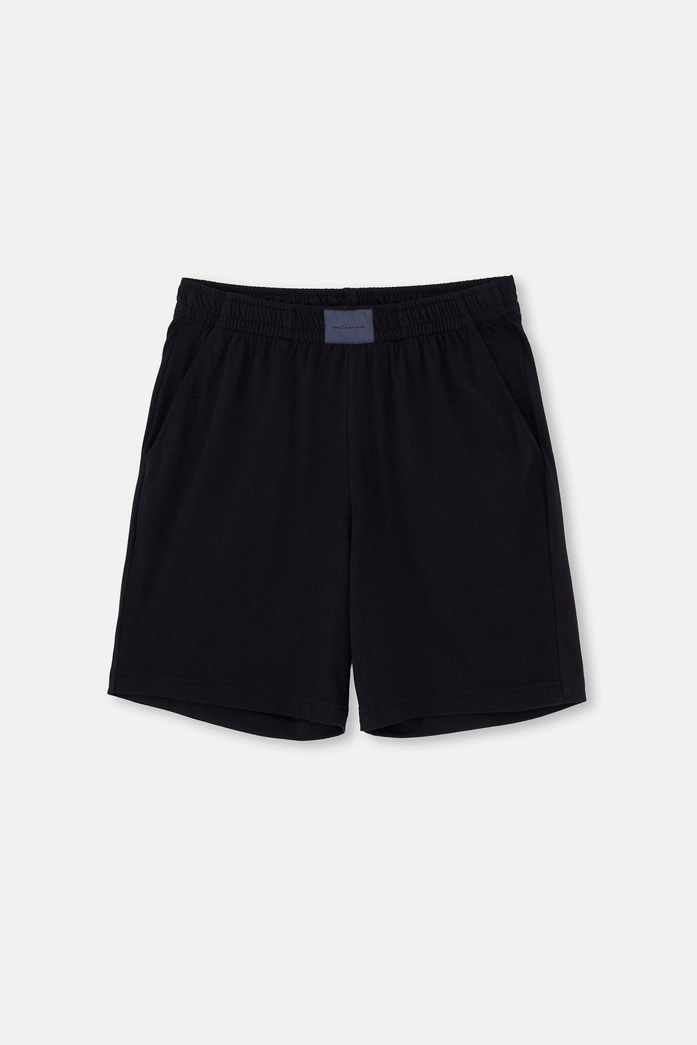 Gri-Siyah Dokuma Etiket Detaylı İkili Pamuk Modal Şort