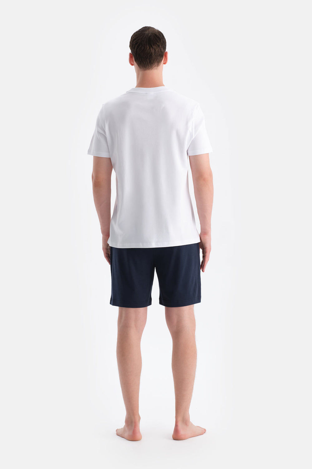 Lacivert Pamuk Modal İkili Örme Şort