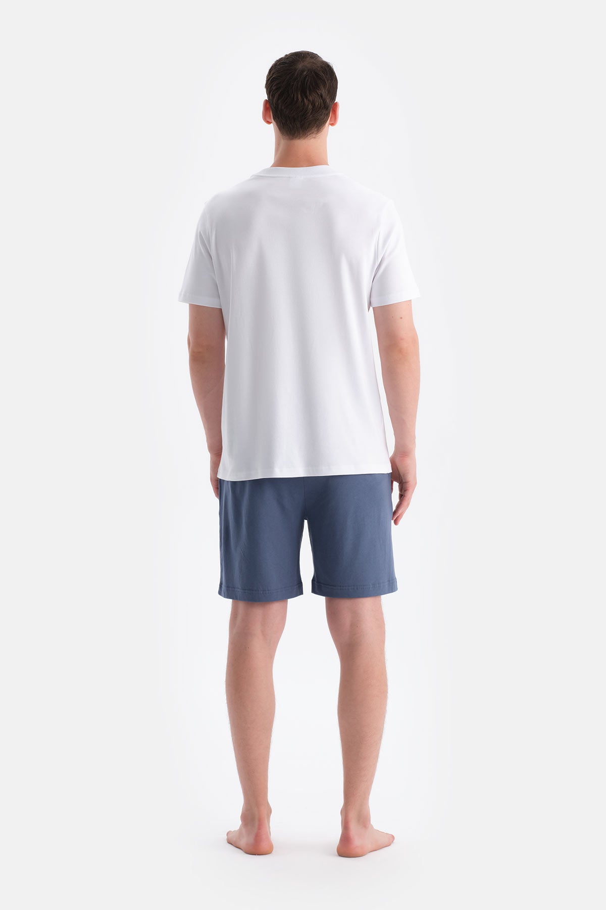 Lacivert Pamuk Modal İkili Örme Şort