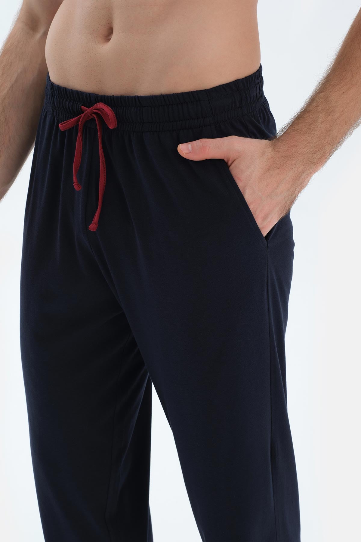 Lacivert Reglan Kol Garnili Pamuk Modal Pijama Takımı