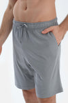 Siyah Yarım Patlı Kısa Kollu Şort Pantolon Üçlü Pijama Takımı
