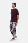 Bordeaux COTTON MODAL KNITTED TWO PANTS WITH POCKETS AND LACES
