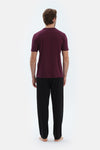 Bordeaux COTTON MODAL KNITTED TWO PANTS WITH POCKETS AND LACES