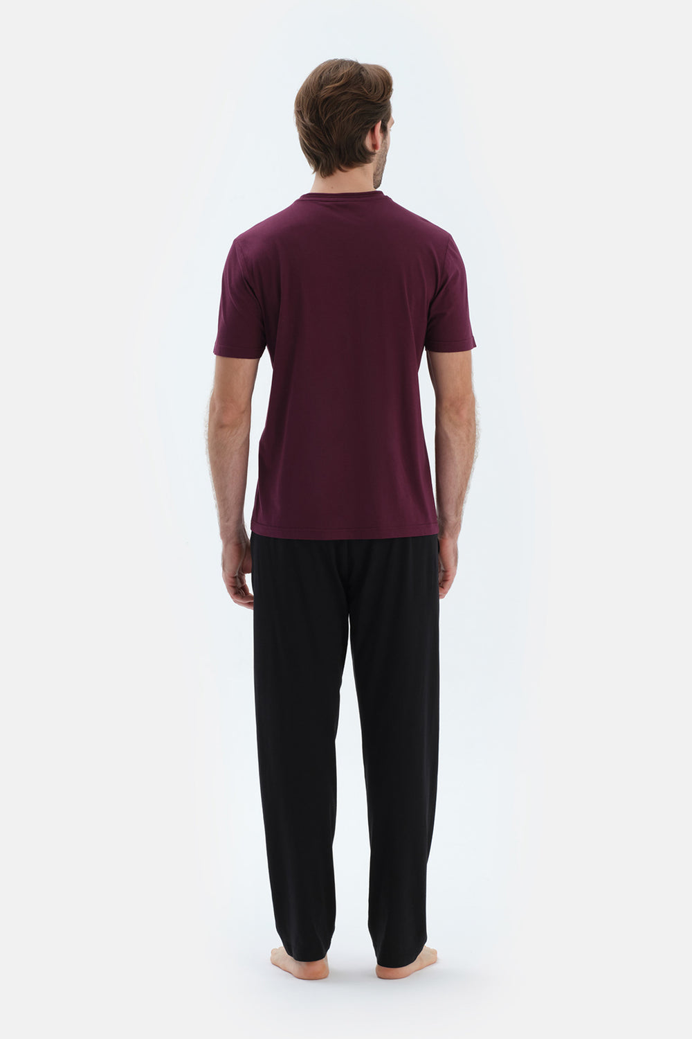 Bordeaux COTTON MODAL KNITTED TWO PANTS WITH POCKETS AND LACES