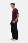 Bordeaux COTTON MODAL KNITTED TWO PANTS WITH POCKETS AND LACES