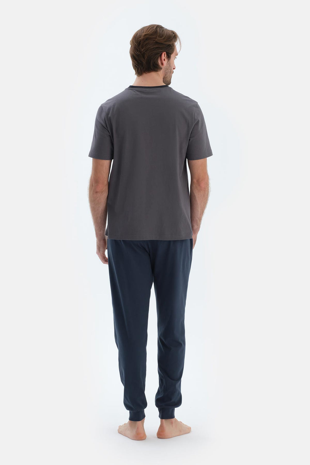 Anthracite COTTON MODAL KNITTED TWO PANTS WITH POCKETS AND LACES