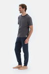 Anthracite COTTON MODAL KNITTED TWO PANTS WITH POCKETS AND LACES