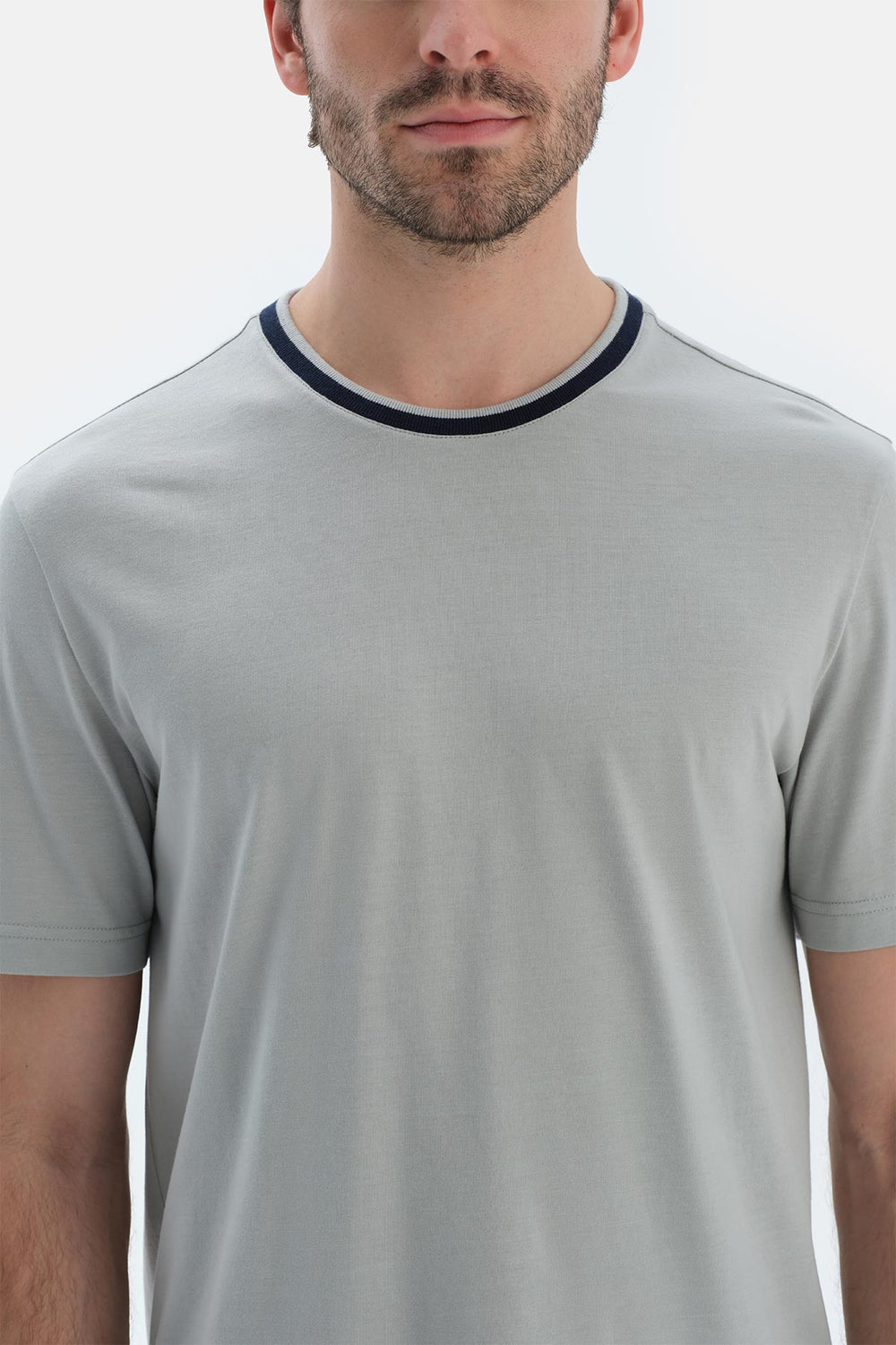 Gri Bisiklet Yaka Kısa Kollu Tişört Jogger Paça Pantolon Basıc Pijama Takımı