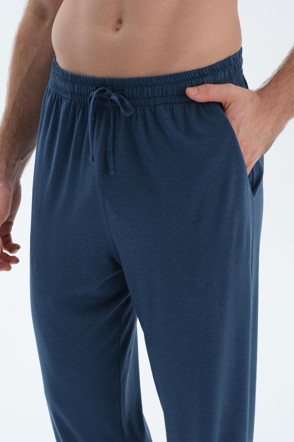 Lacivert Reglan Uzun Kollu Basıc Tişört Pantolon Pijama Takımı