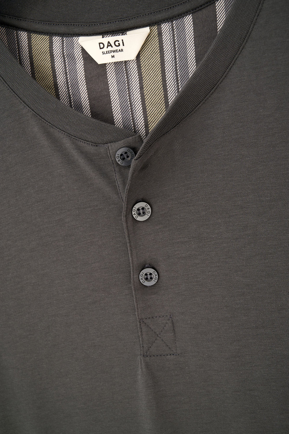 Antrasıt Kısa Kollu Yarım Patlı Tişört Pantolon Pijama Takımı