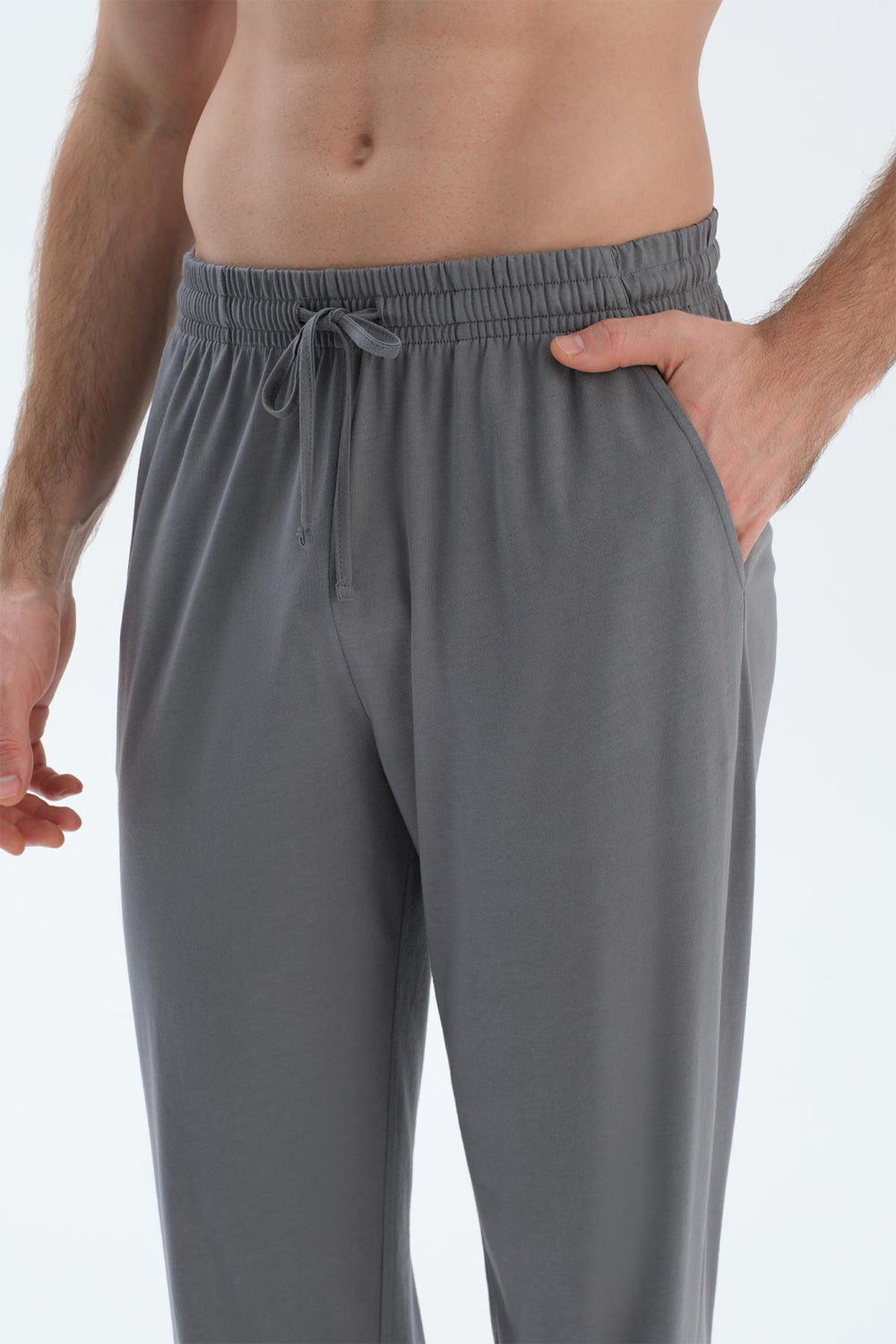 Gri Kısa Kollu Yarım Patlı Tişört Pantolon Pijama Takımı