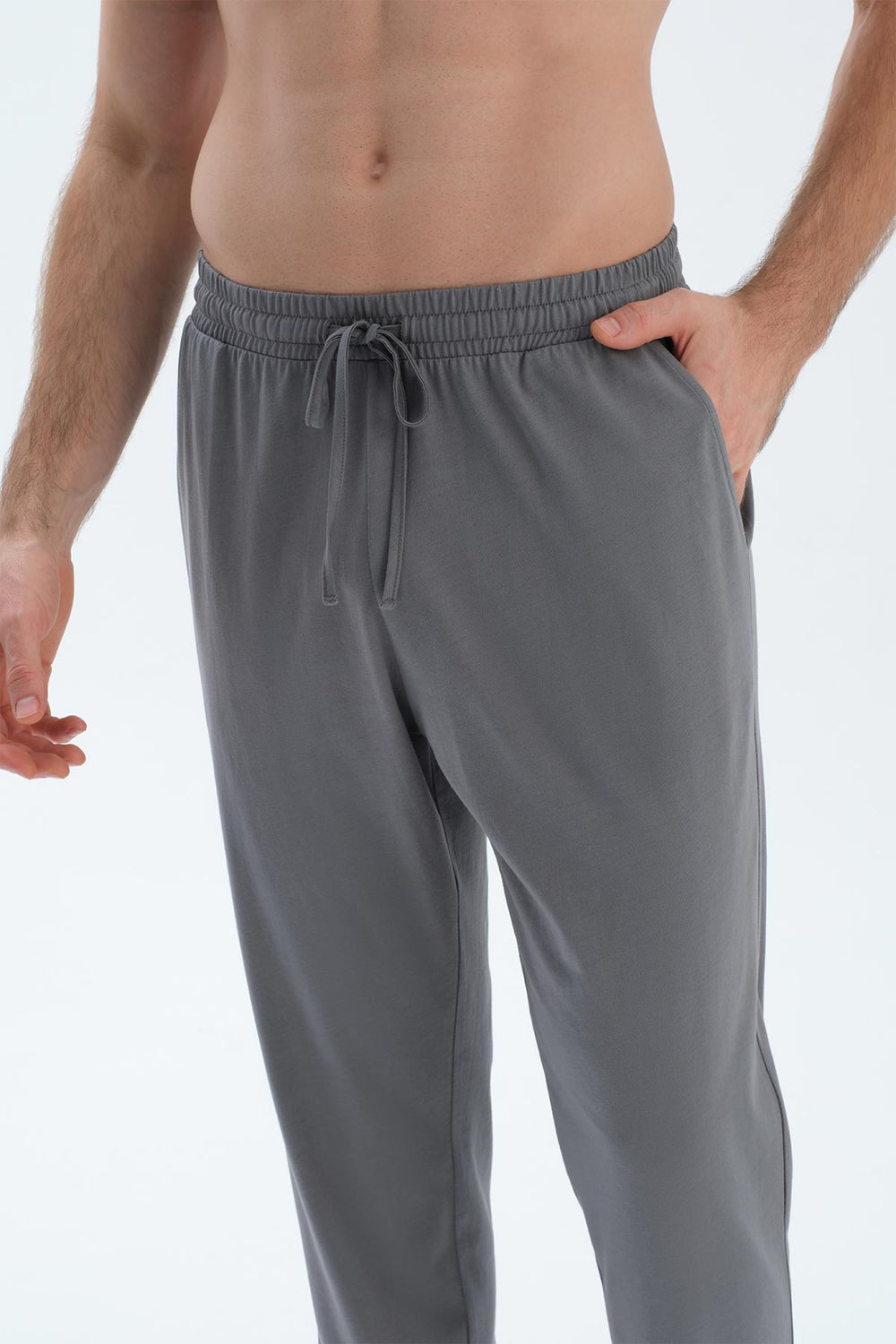 Açık Gri Kısa Kollu Baskı Detaylı Tişört Pantolon Pijama Takımı