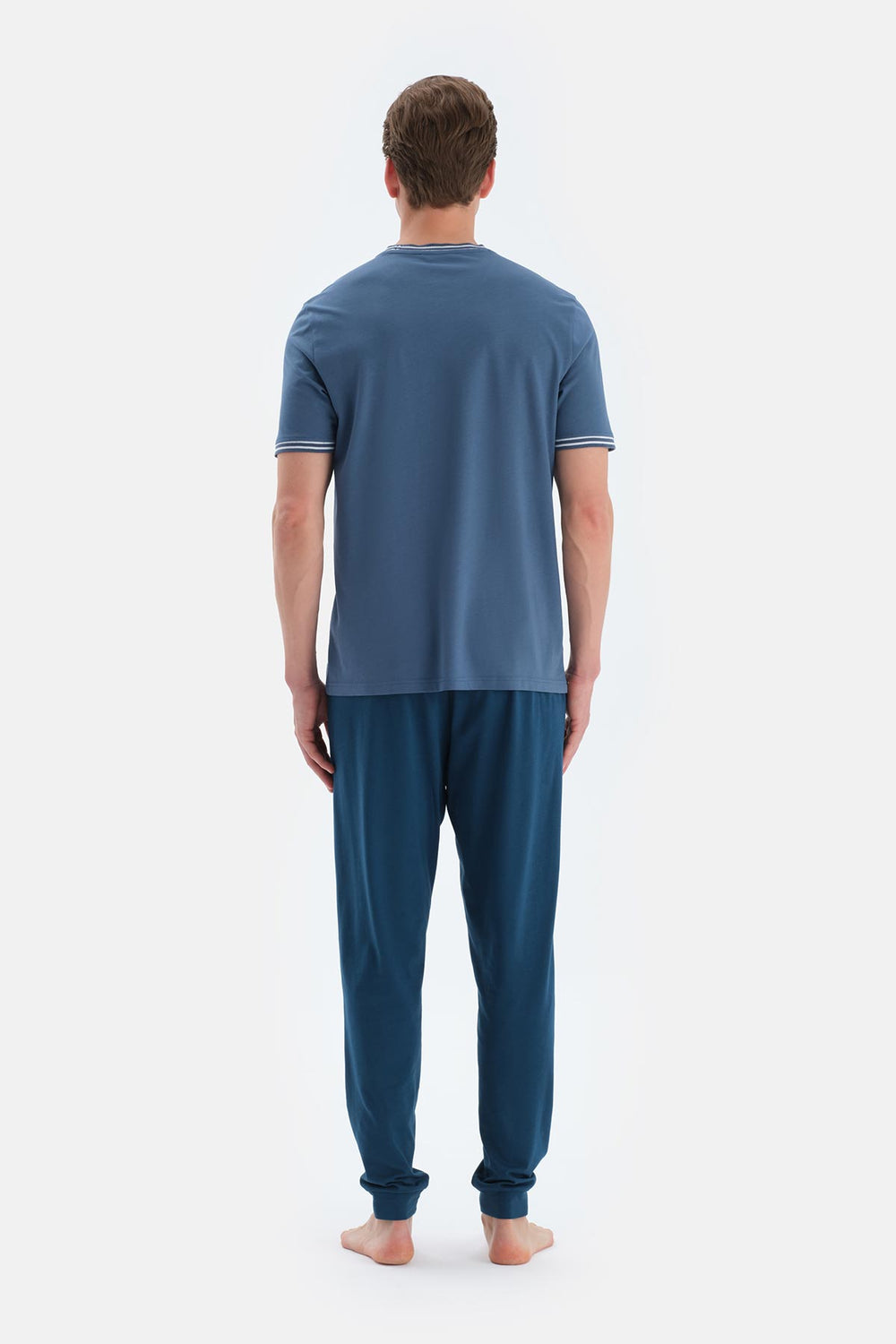 Indigo Cep Detaylı Kısa Kollu Tişört Pantolon Pijama Takımı