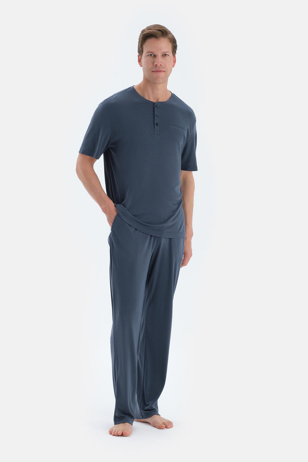 Indigo Cool Touch Pat Ve Fleto Tişört Pantolon Pijama Takımı