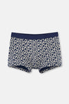 Lacivert Lacivert 3'lü Desenli Pamuk Boxer