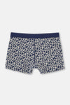 Lacivert Lacivert 3'lü Desenli Pamuk Boxer