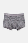 Gri-Siyah Gri-Siyah 3'lü Desenli Micro Modal Boxer