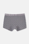 Gri-Siyah Gri-Siyah 3'lü Desenli Micro Modal Boxer