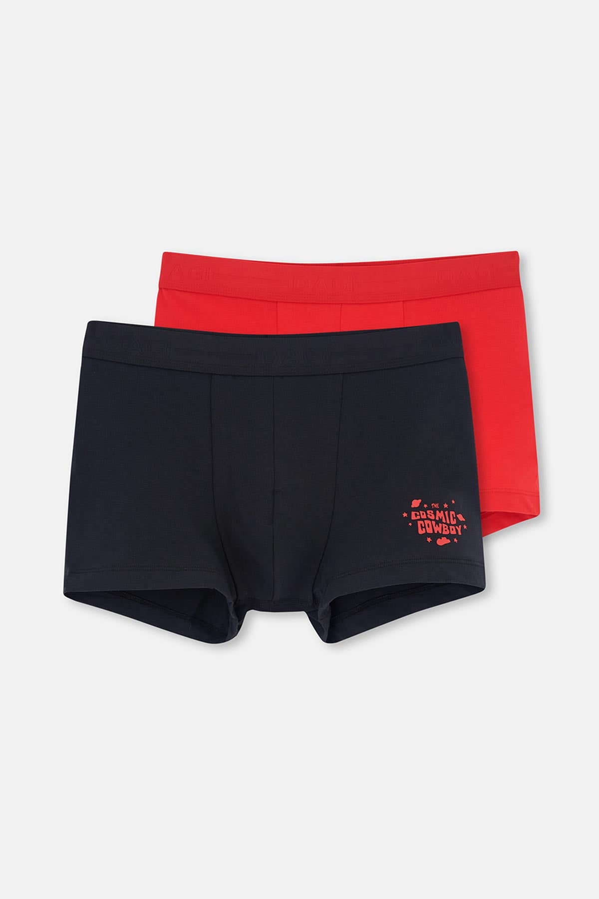 Kırmızı-Lacivert Kırmızı-Lacivert 2'li Parça Baskılı Pamuk Boxer
