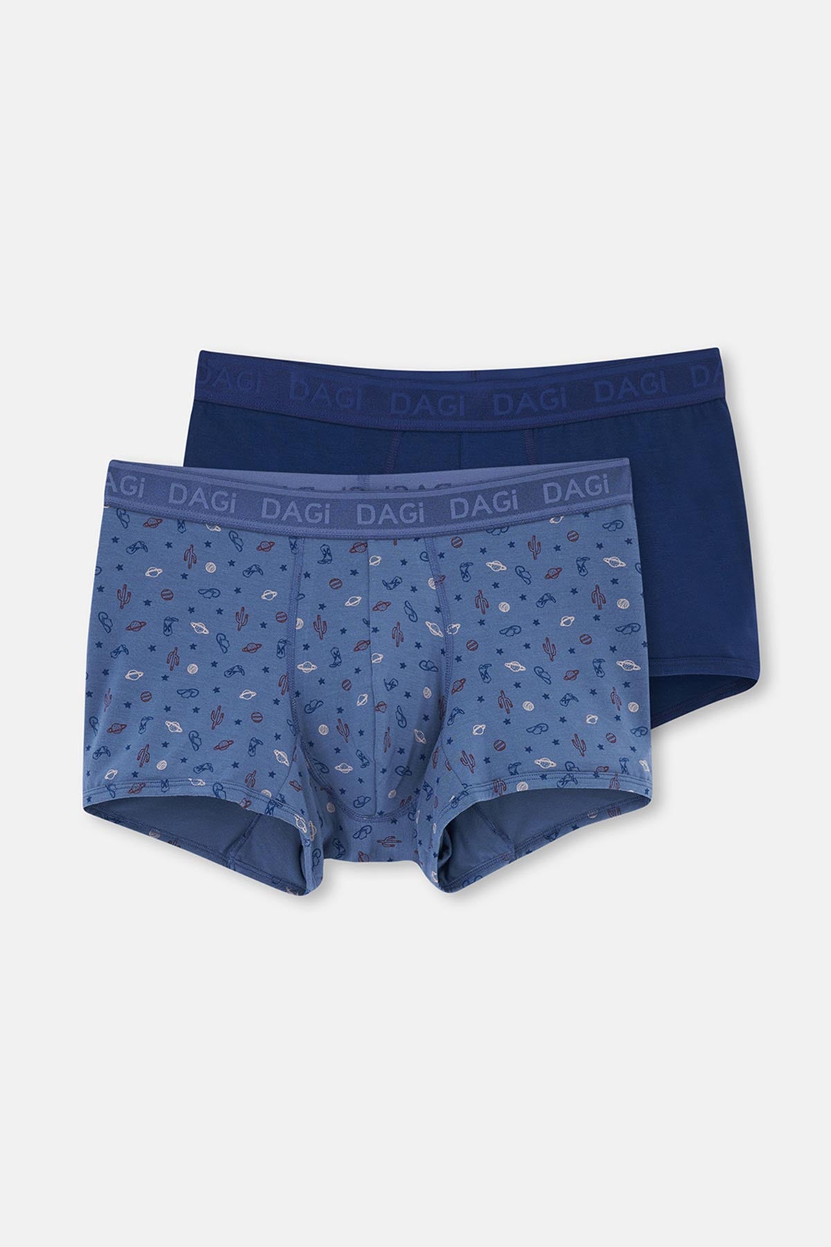 Mavi Mavi 2'li Desenli Micro Modal Boxer