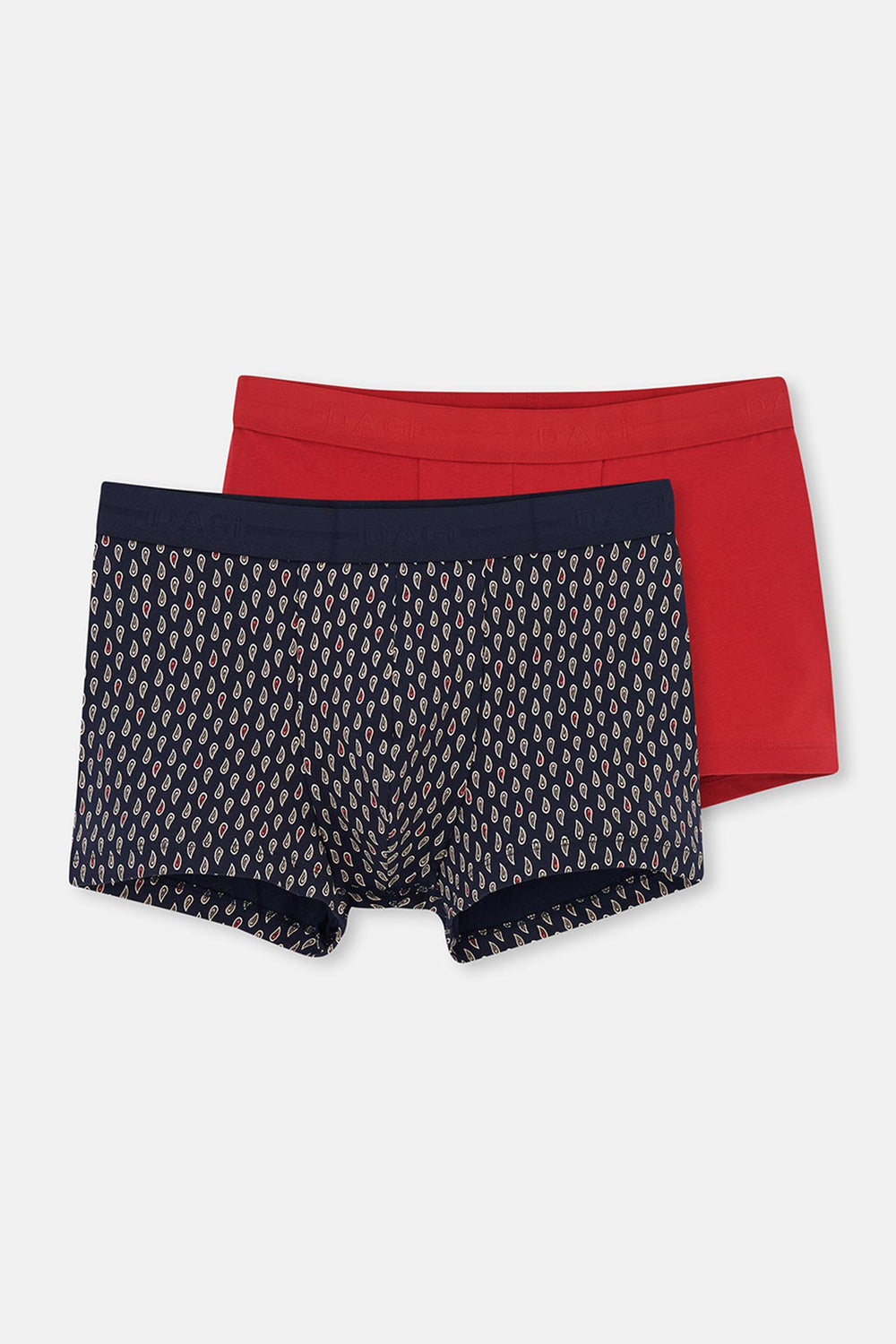 Kırmızı-Lacivert Kırmızı-Lacivert 2'li Desenli Pamuk Boxer
