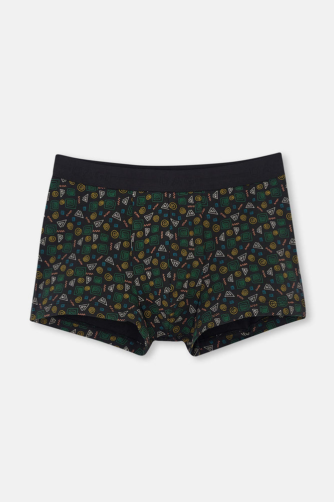 Siyah Desenli Pamuk Boxer