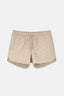 Bej Ekose Desenli Mini Şort