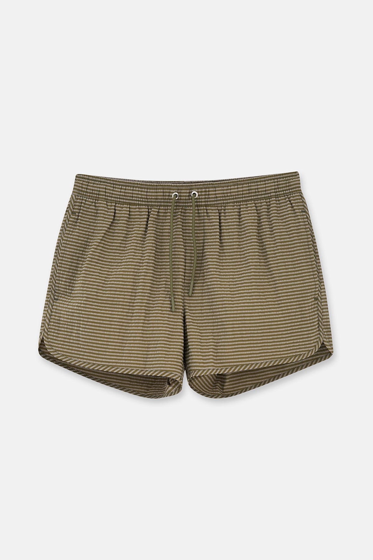 Haki Ekose Desenli Mini Şort