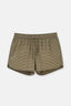 Haki Ekose Desenli Mini Şort