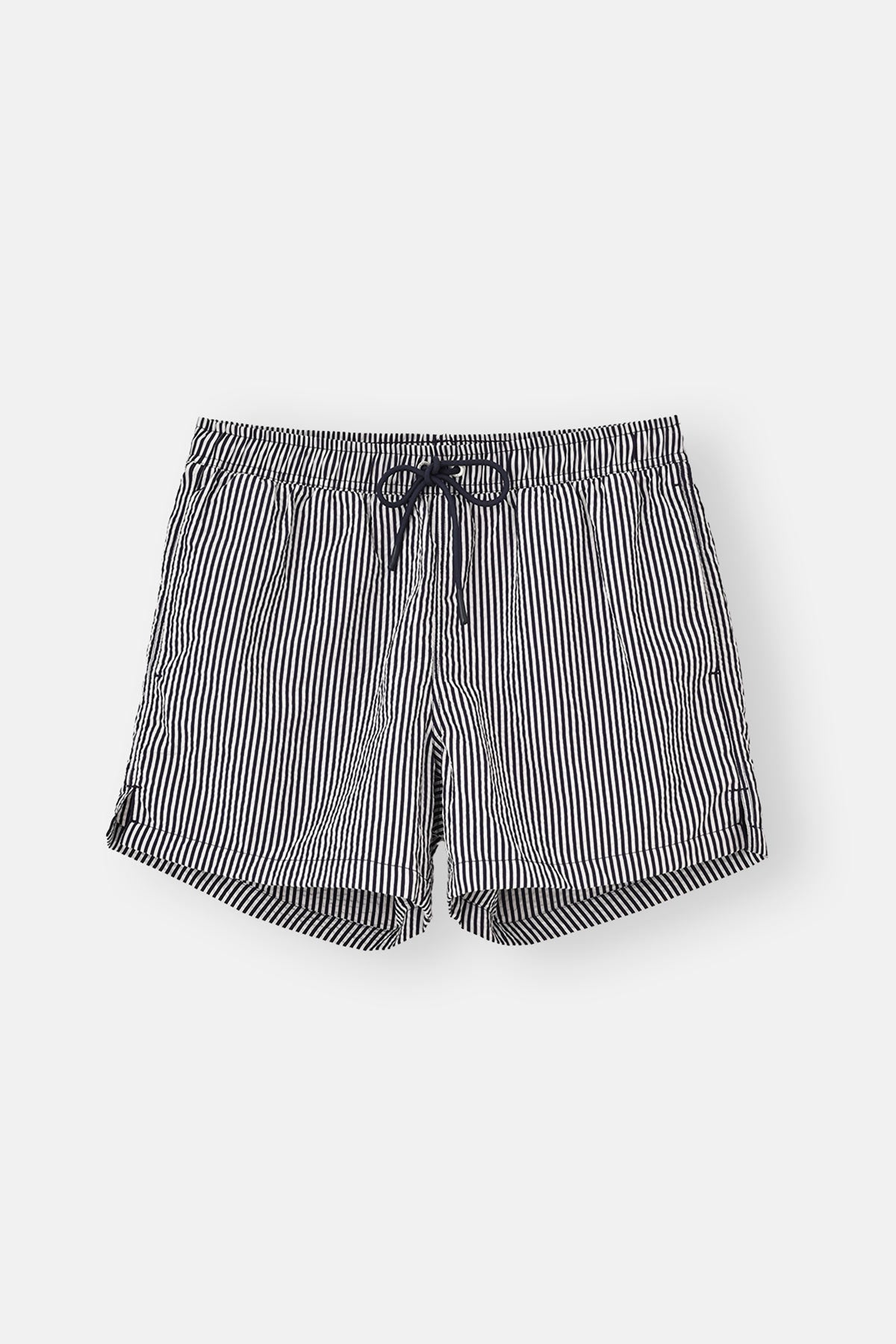 Lacivert Çizgili Kısa Şort