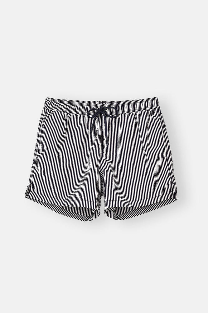 Lacivert Çizgili Kısa Şort