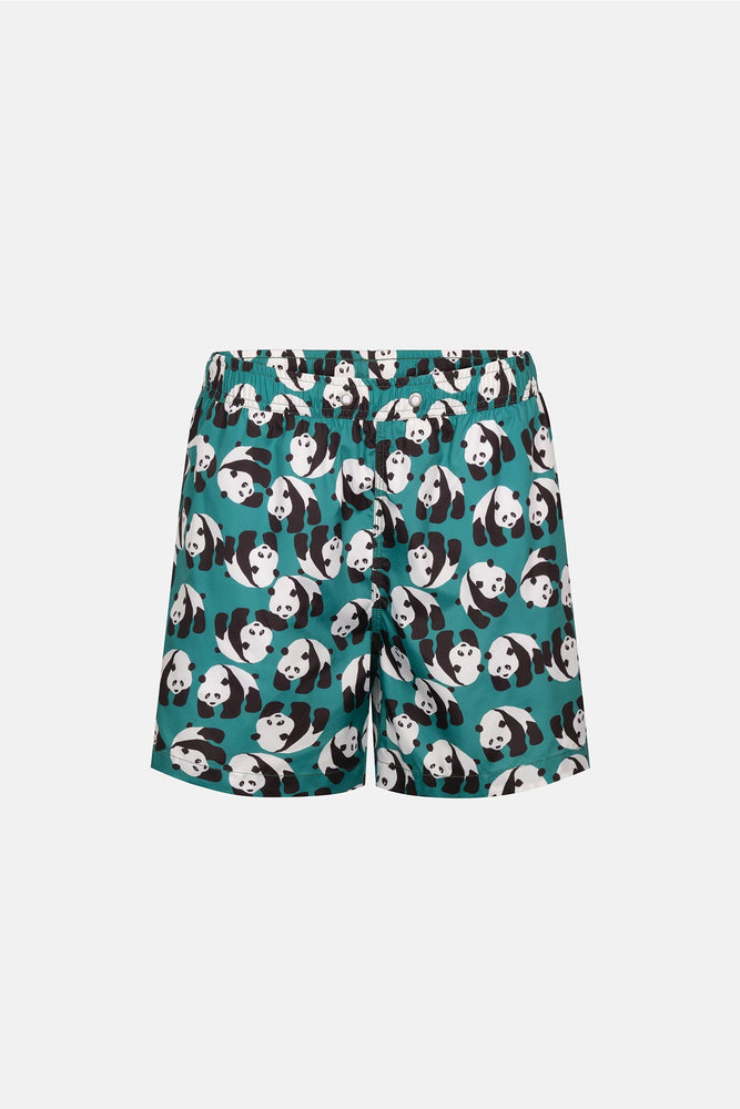 Multicolor Panda Desenli Kısa Şort