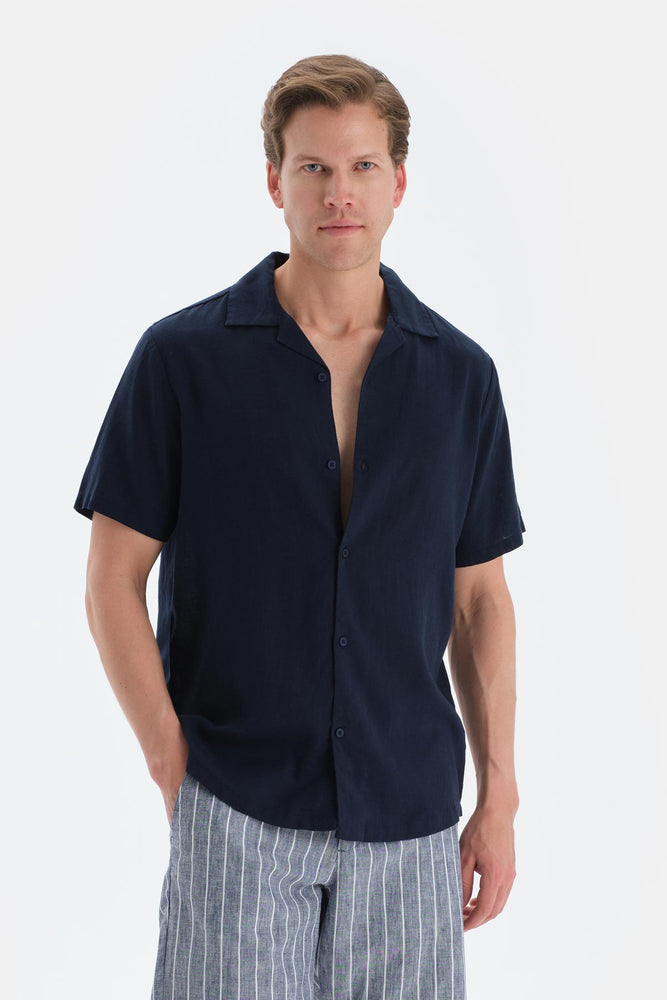 Navy MODAL PIQUE SHORTS WITH POCKETS